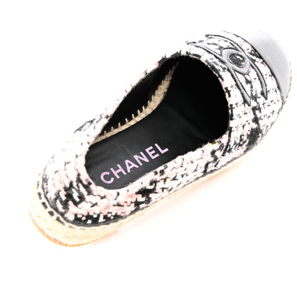 Chanel Tweed Lambskin CC Espadrilles 36 Pink Black 9 of 10