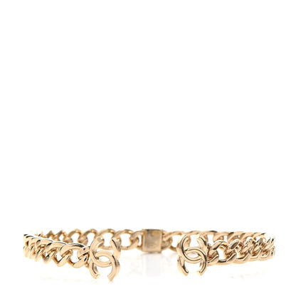 Chanel Metal CC Chain Link Choker Necklace L Gold 1 of 5