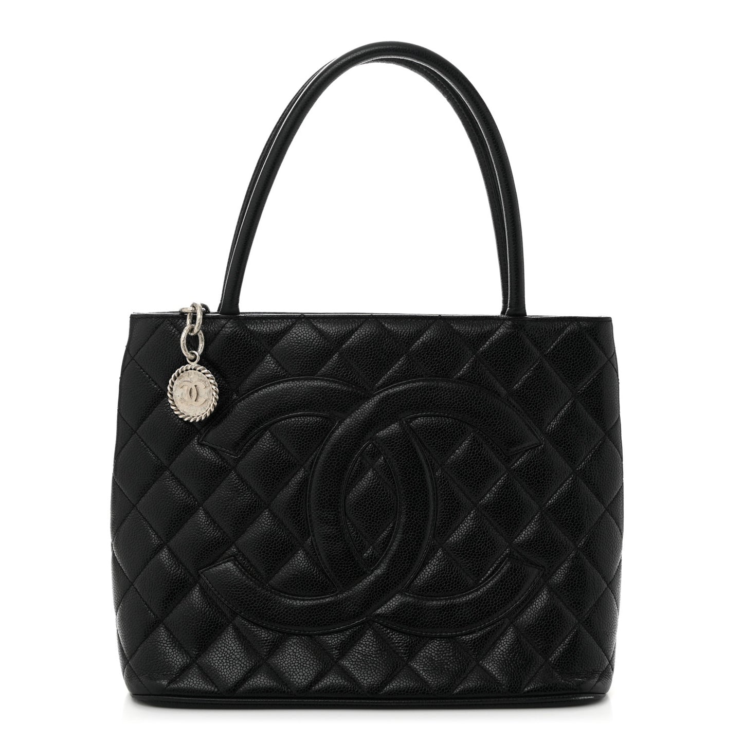 Caviar Quilted Medallion Tote Black