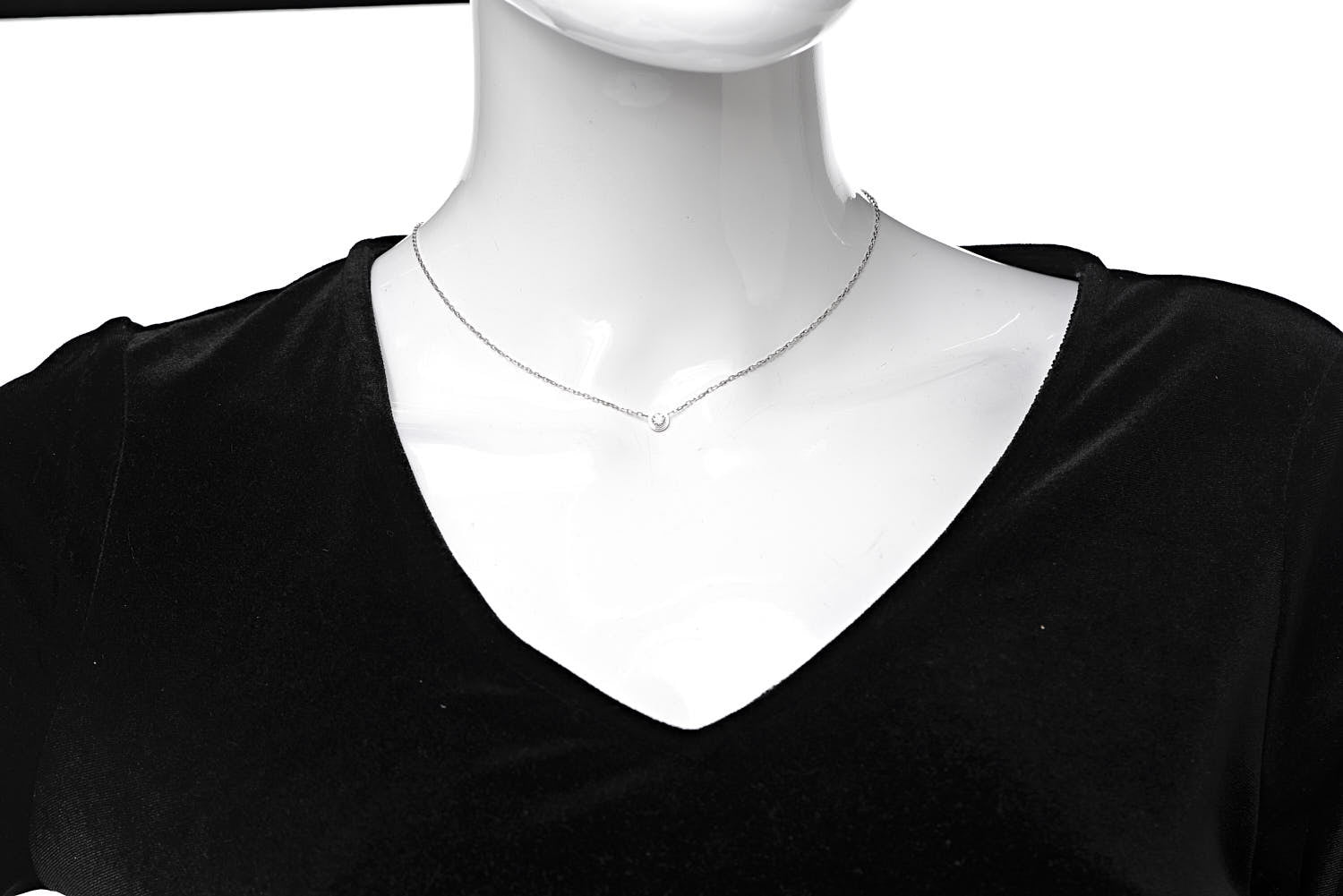 Cartier 18K White Gold Diamond LM D'Amour Pendant Necklace 2 of 6