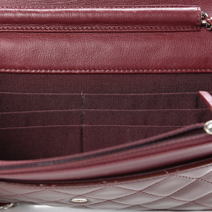 Chanel Patent Quilted Wallet On Chain WOC Burgundy 16 of 18