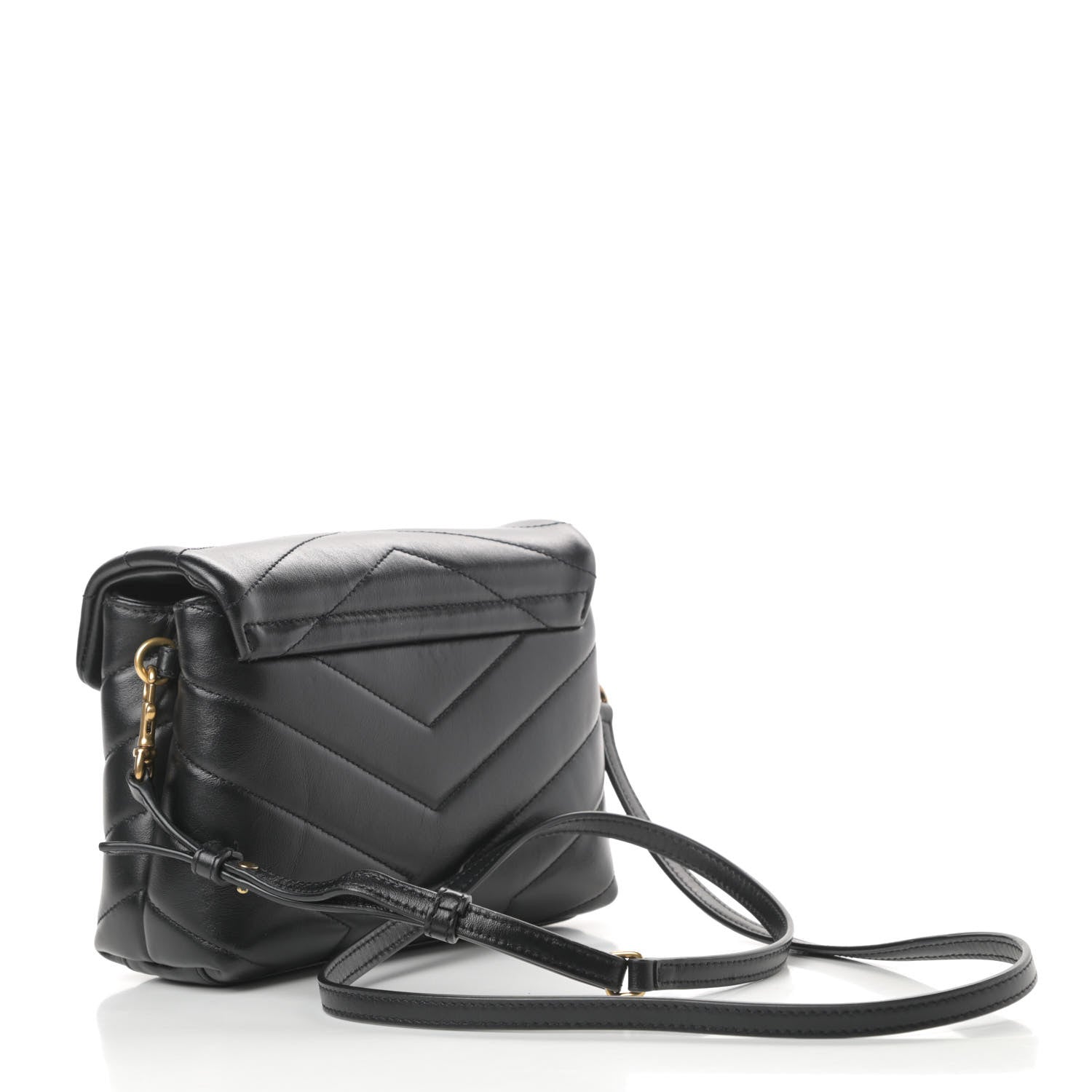 Saint Laurent Calfskin Y Quilted Monogram Toy Loulou Crossbody Bag Black 3 of 12
