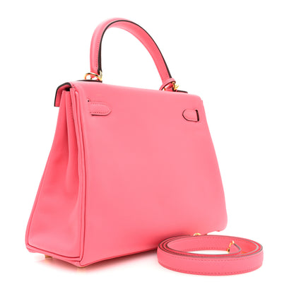 Hermes Swift Kelly Retourne 25 Rose Azalee 3 of 10