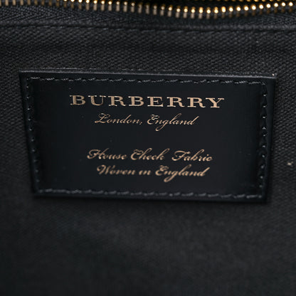 Burberry Derby Calfskin House Check Medium Banner Tote Ink Blue 7 of 10