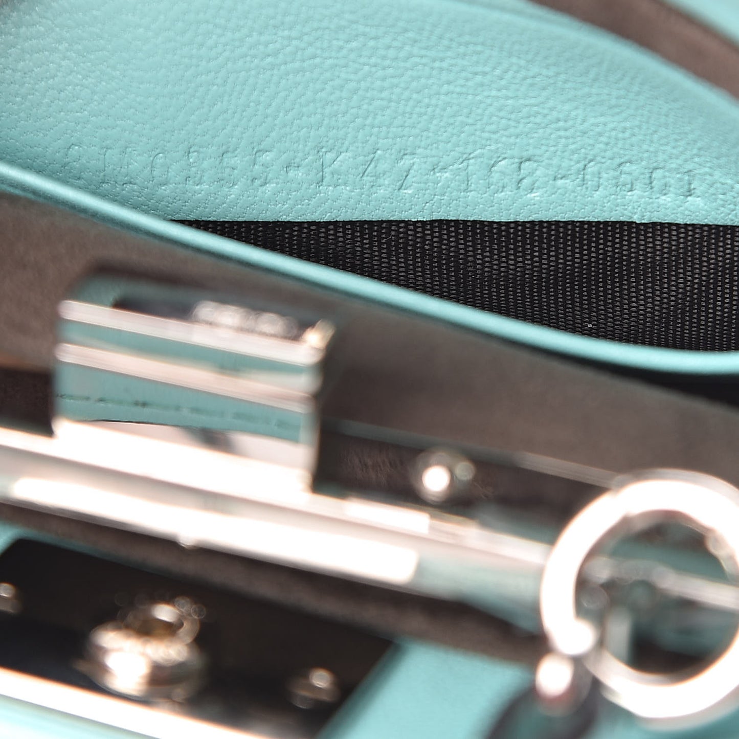 Shiny Nappa Micro Peekaboo Iconic Satchel Turchese Egiz
