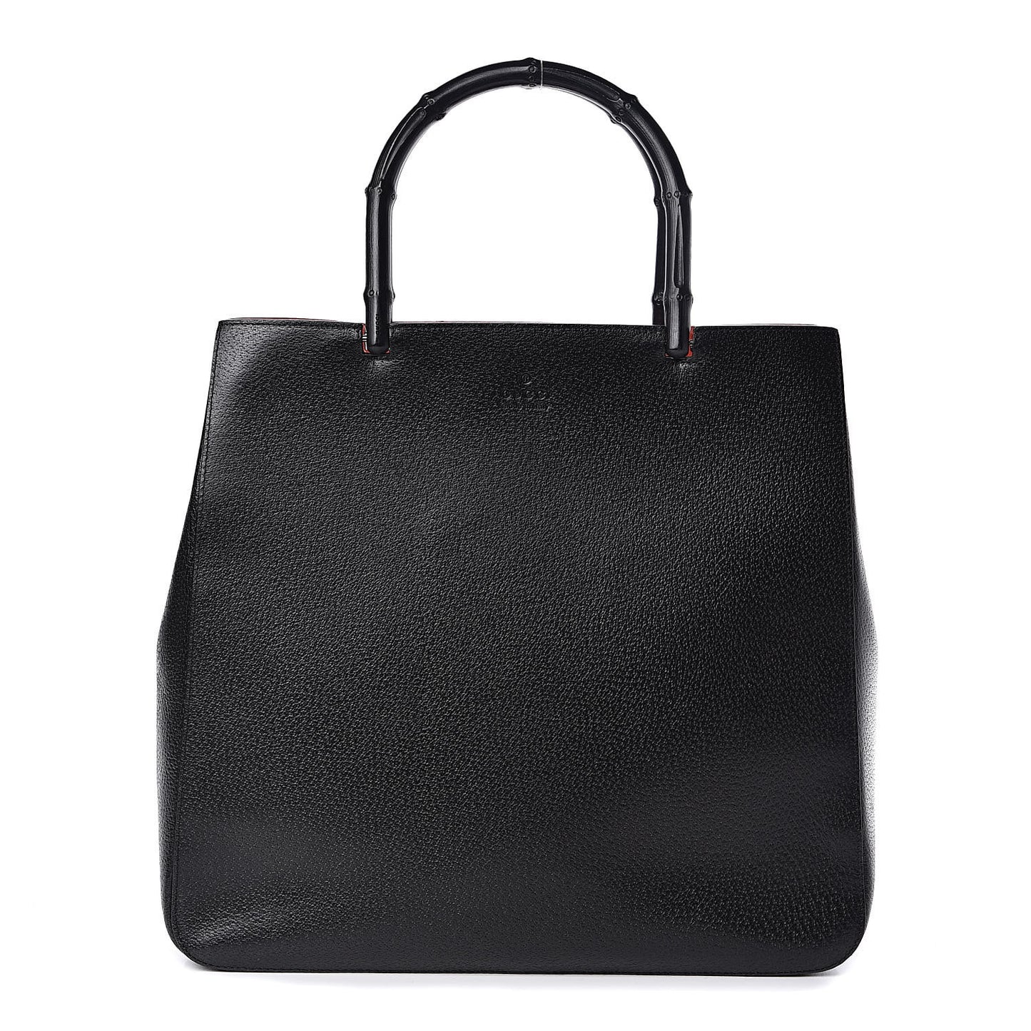 Calfskin Bamboo Handle Tote Black