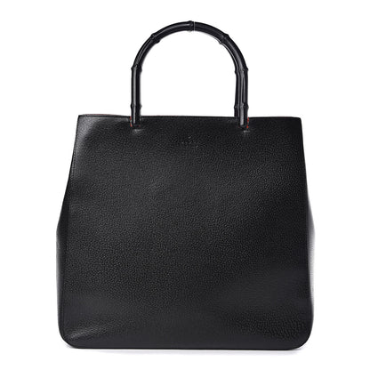 Gucci Calfskin Bamboo Handle Tote Black 1 of 10