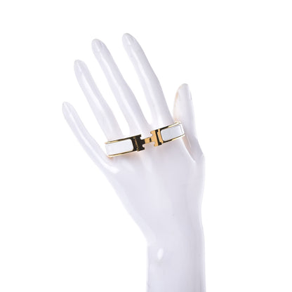 Hermes Enamel Narrow Clic Clac H Bracelet PM White 2 of 3