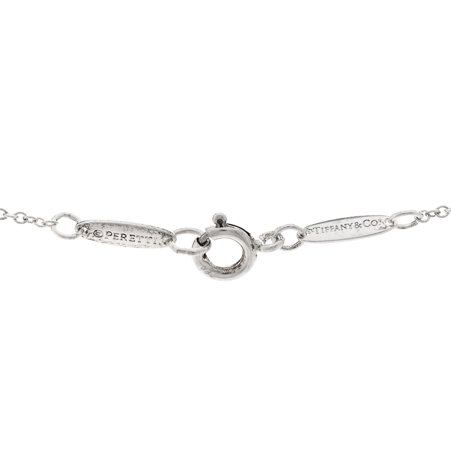 Sterling Silver 16mm Elsa Peretti Open Heart Pendant Necklace