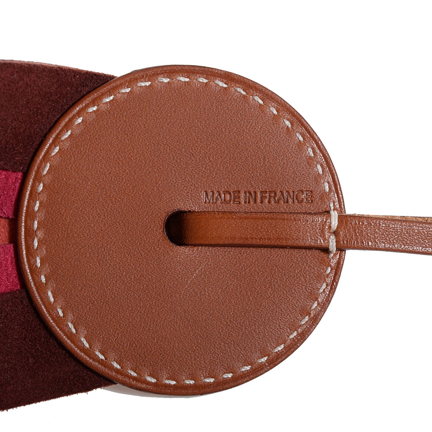 Hermes Hunter Cowhide Milo Lambskin Paddock Flot Bag Charm Rose Shocking Rouge H Rose Jaipur 4 of 5