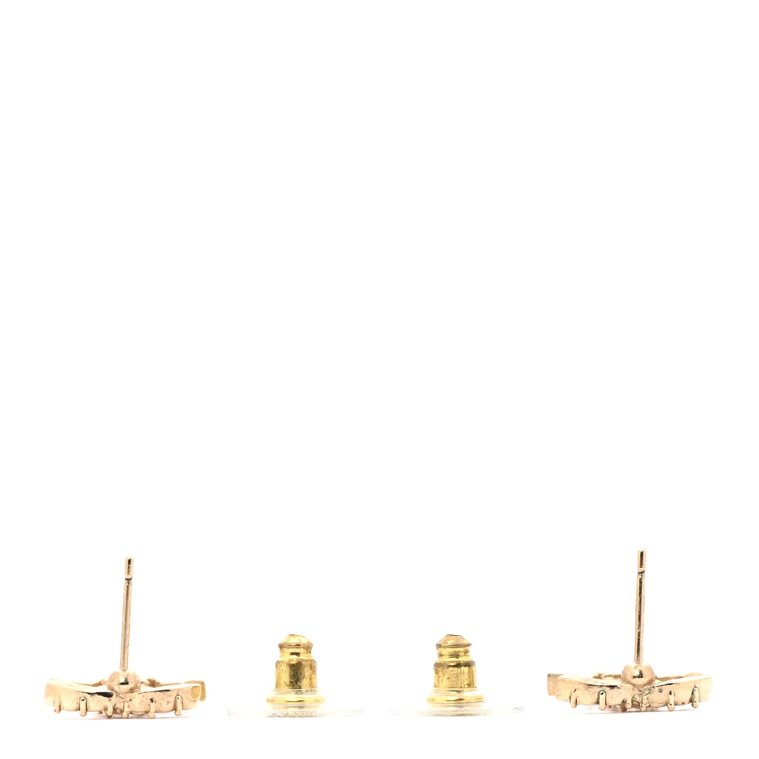 Chanel Crystal CC Earrings Gold 3 of 5