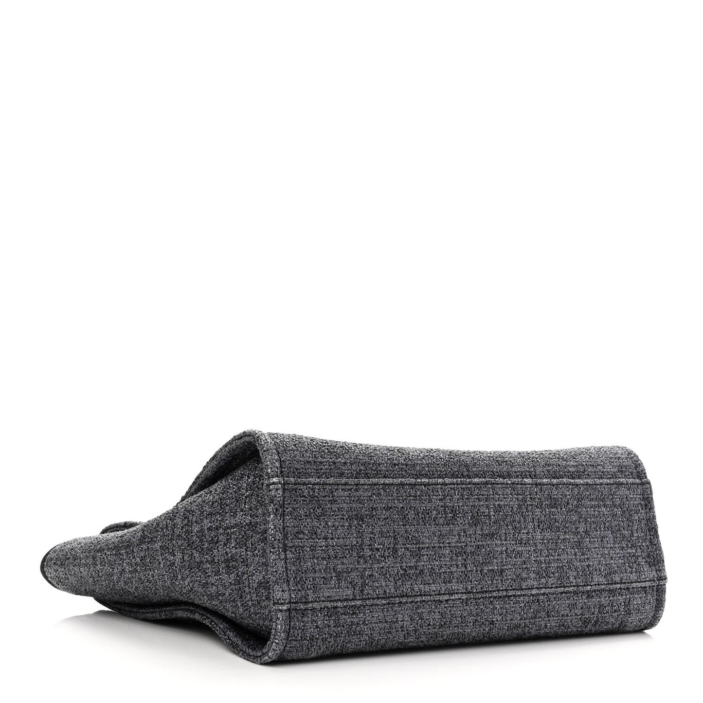 Woven Straw Raffia Small Deauville Tote Charcoal