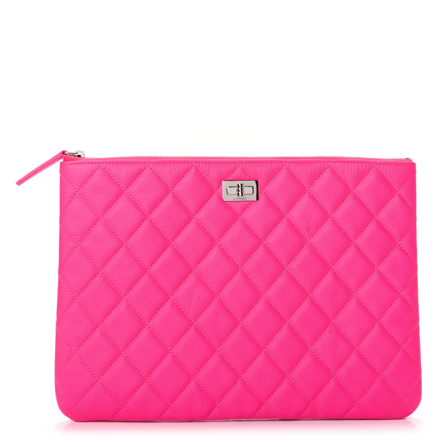 Chanel Goatskin Quilted Large Reissue Cosmetic Case Pink 1 of 7