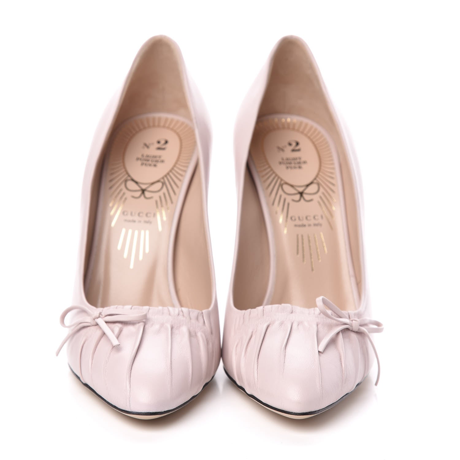 Gucci Nappa Bow High Heel Pumps 37.5 Light Powder Pink 2 of 11