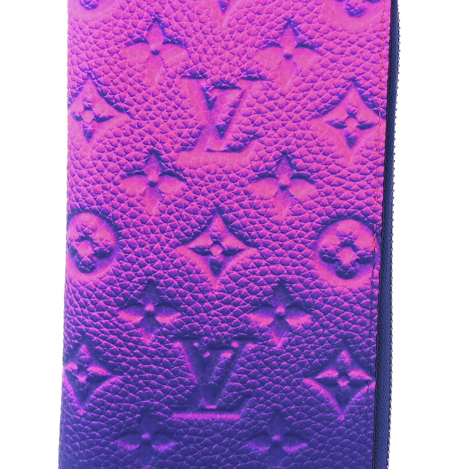 Louis Vuitton Taurillon Illusion Zippy Vertical Wallet Bleu Rose 7 of 8