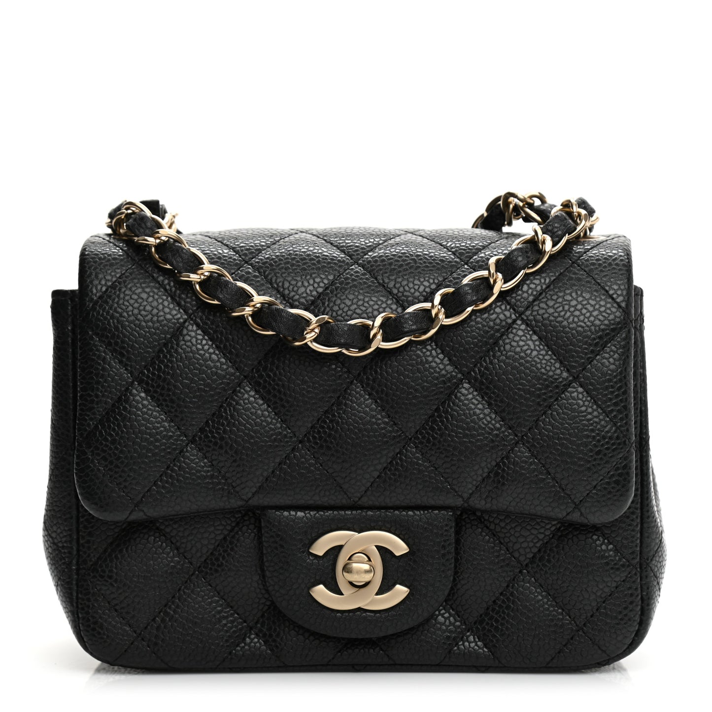 Caviar Quilted Mini Square Flap Black