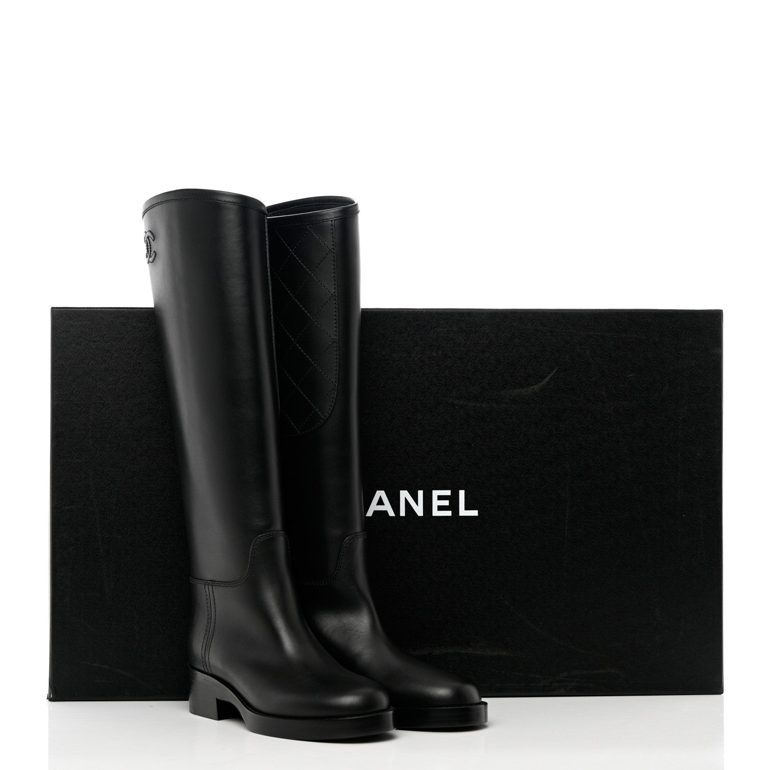 Chanel Calfskin CC High Boots 35 Black 9 of 9