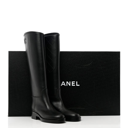 Chanel Calfskin CC High Boots 35 Black 9 of 9