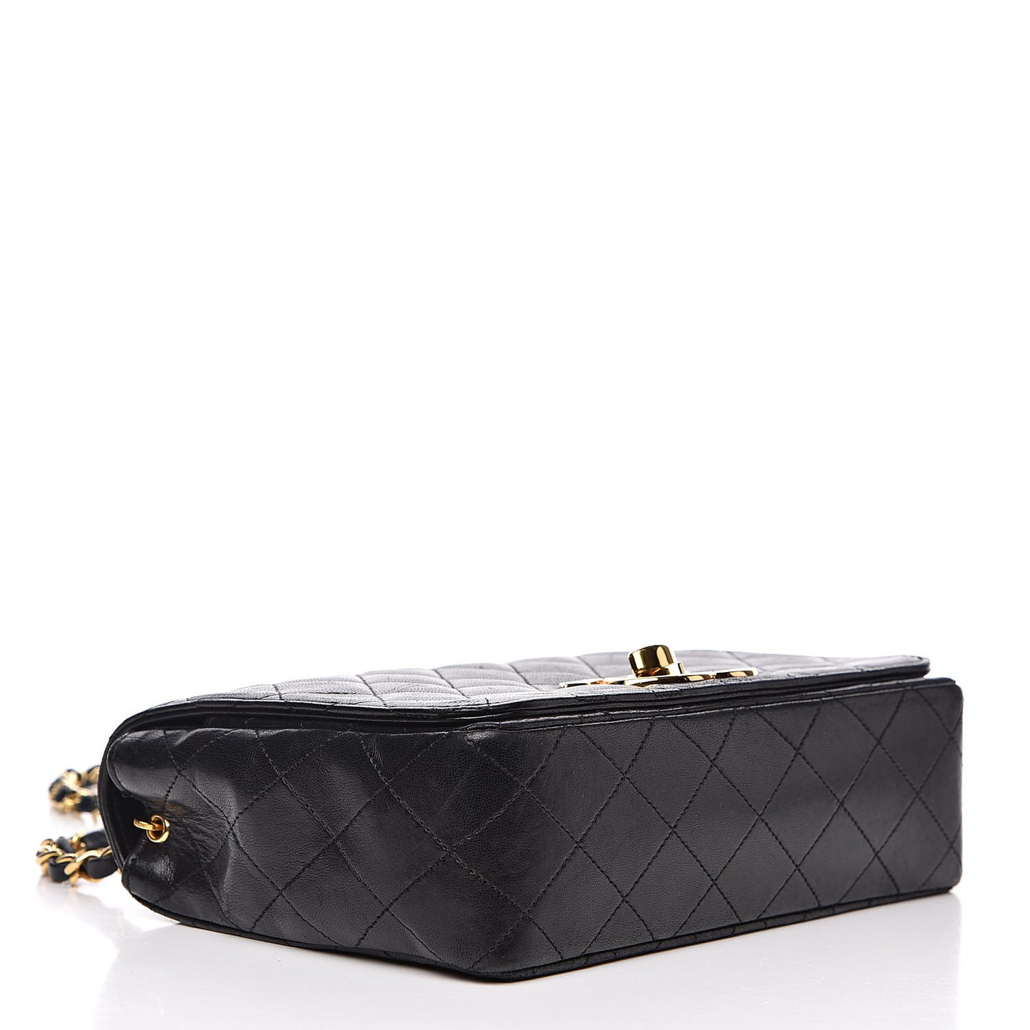 Lambskin Quilted Small Single Flap Black