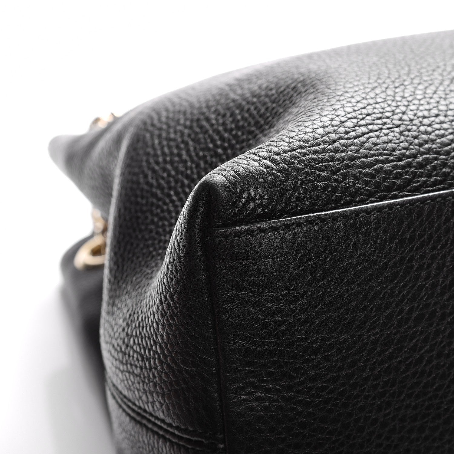 Gucci Pebbled Calfskin Medium Soho Chain Shoulder Bag Black 10 of 11