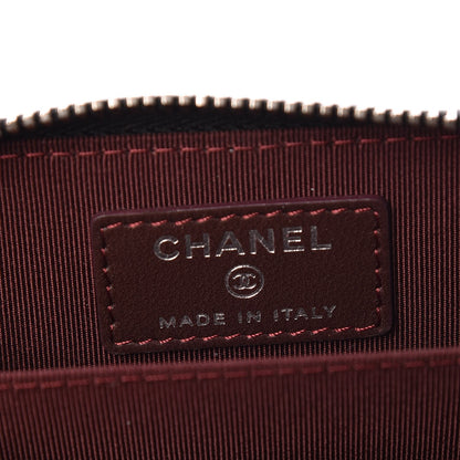 Chanel Lambskin Quilted Zip Around Coin Purse Wallet Black 6 of 8
