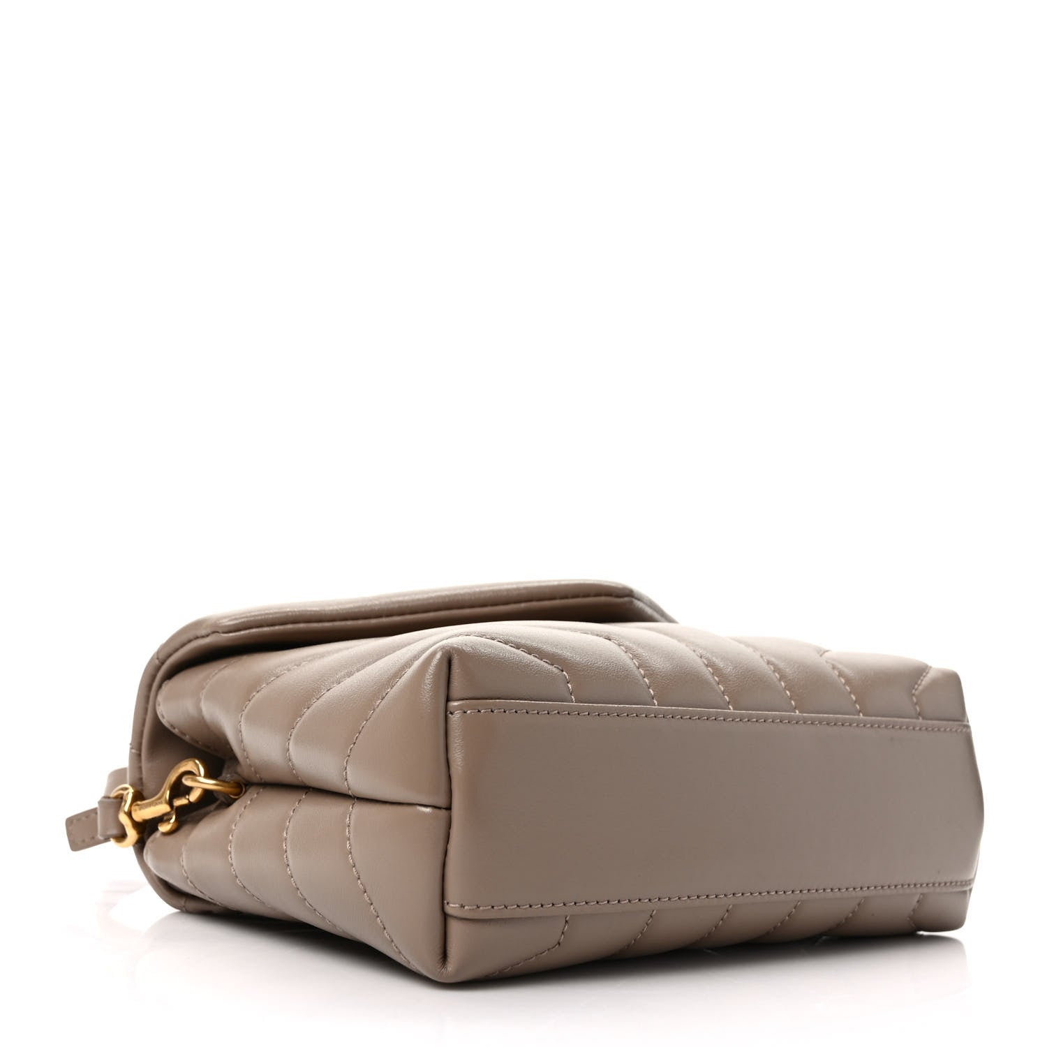 Saint Laurent Calfskin Y Quilted Monogram Toy Loulou Crossbody Bag Dark Beige 4 of 8
