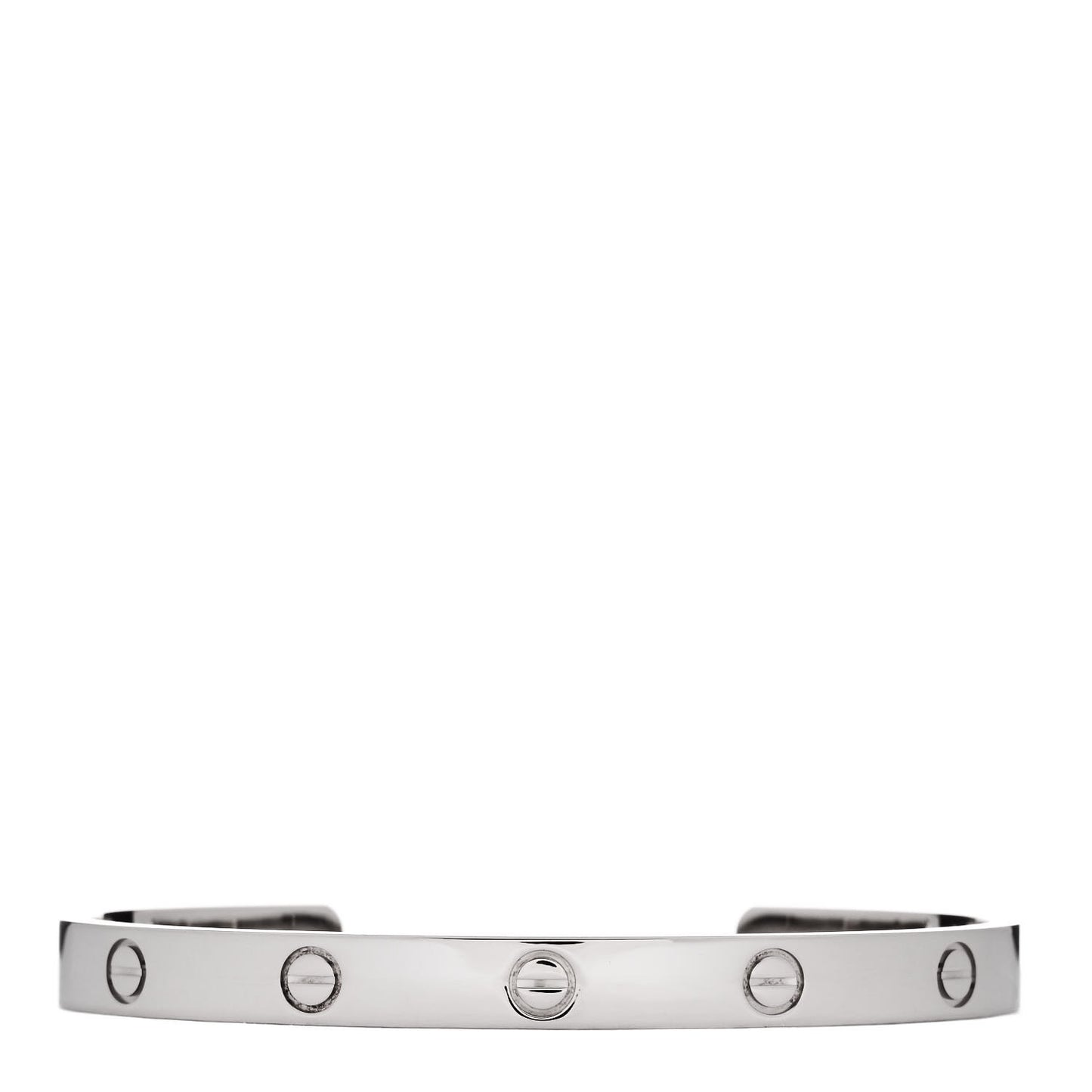 18K White Gold LOVE Cuff Bracelet 19