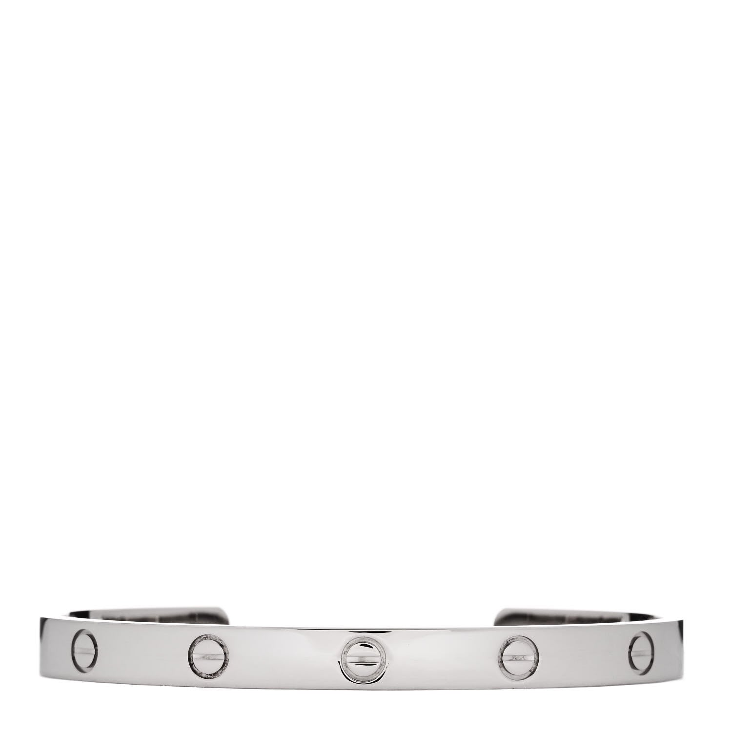 Cartier 18K White Gold LOVE Cuff Bracelet 19 1 of 3