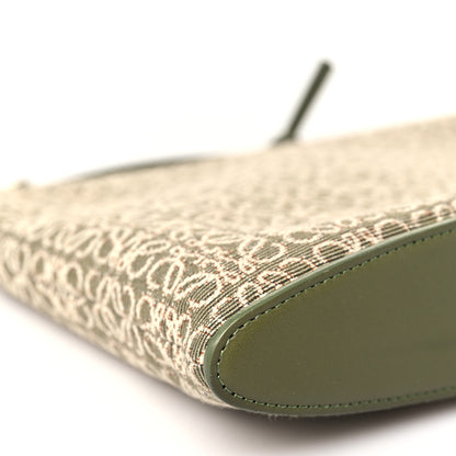 Loewe Jacquard Anagram Calfskin Clutch Avocado Green 9 of 10