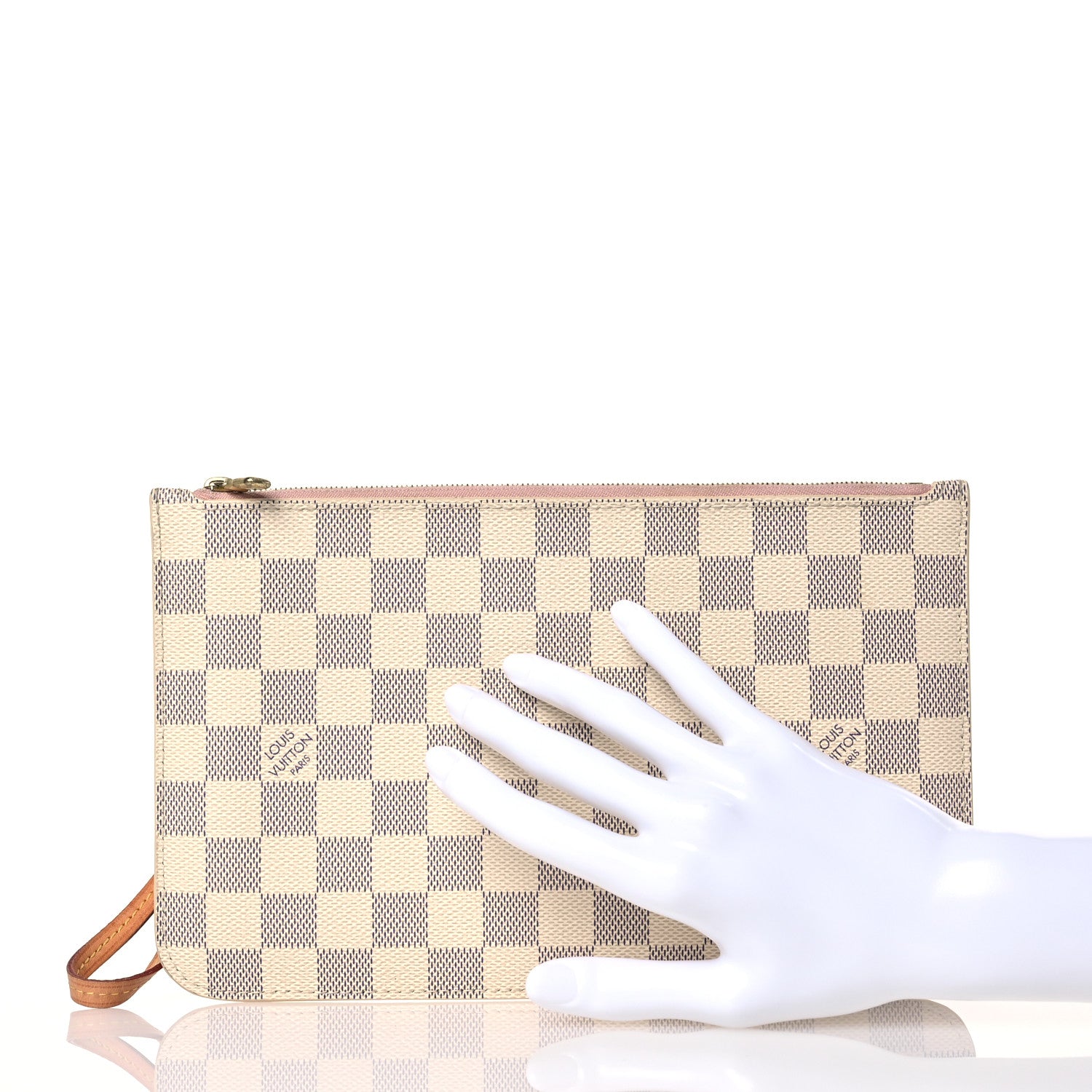 Louis Vuitton Damier Azur Neverfull MM GM Pochette Rose Ballerine 2 of 13