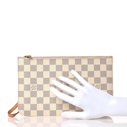Louis Vuitton Damier Azur Neverfull MM GM Pochette Rose Ballerine 2 of 13
