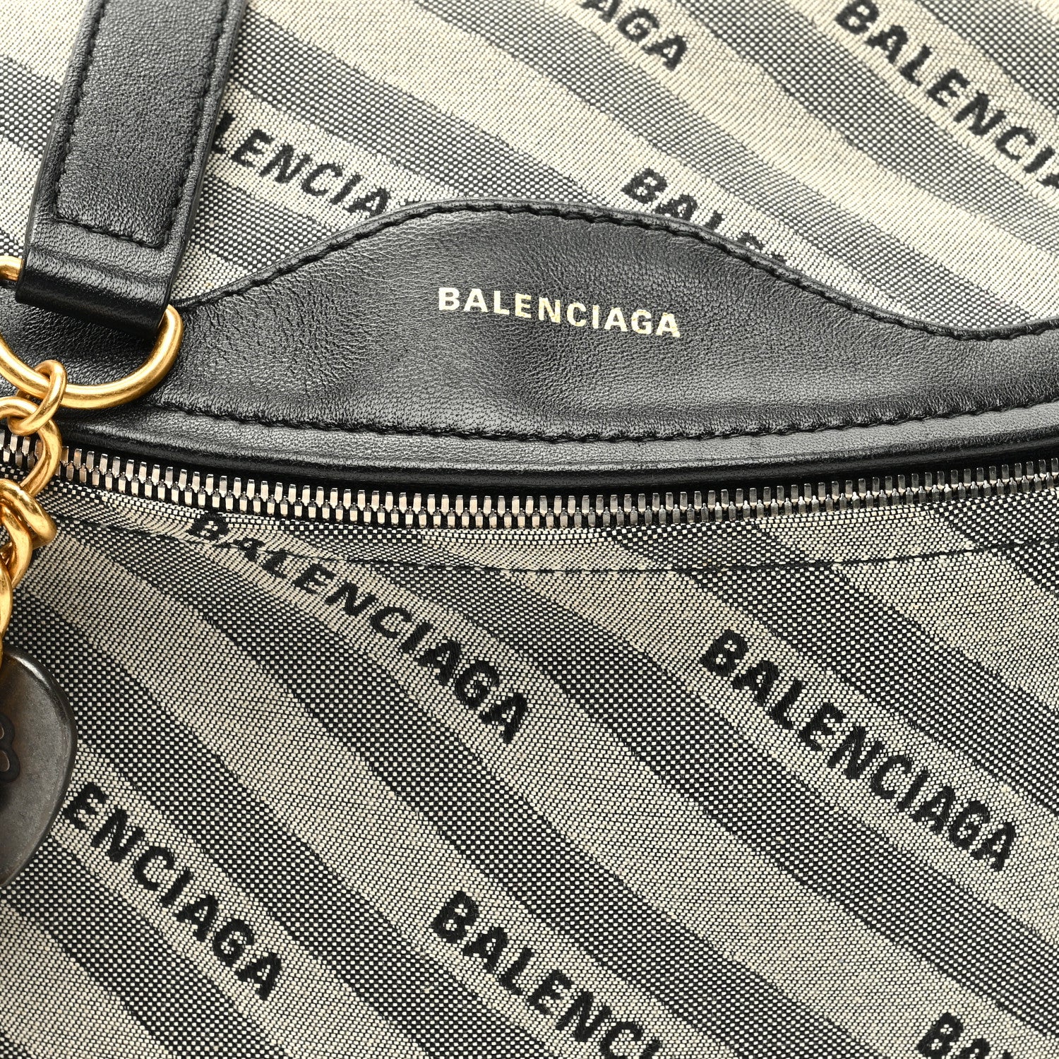 Balenciaga Canvas Jacquard Diagonal Allover Logo XS Souvenir Belt Bag Beige 7 of 9