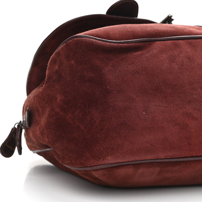 Christian Dior Suede Gaucho Double Saddle Bag Burgundy 9 of 14