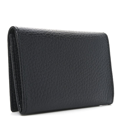 Gucci Pebbled Calfskin GG Marmont Card Case Black 3 of 8