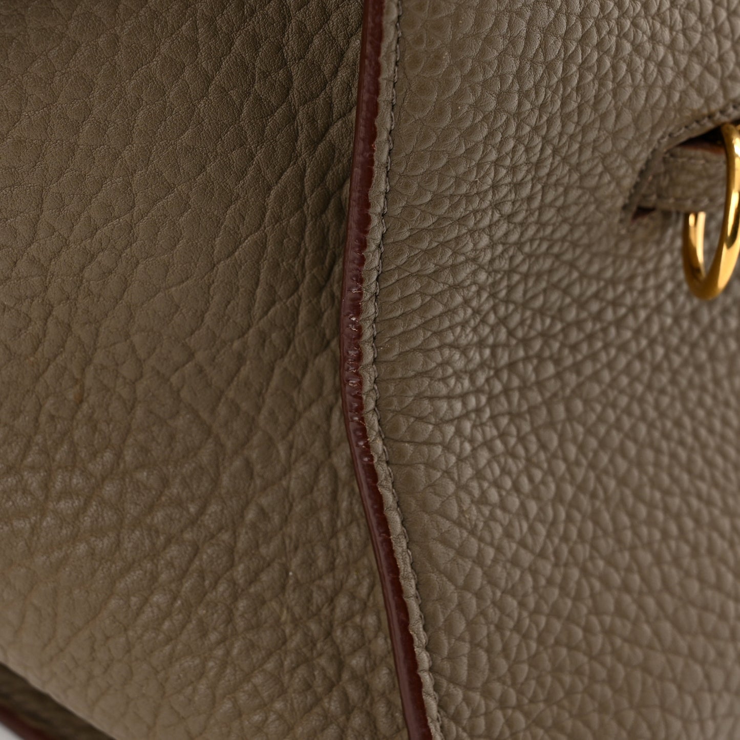 Bullhide Calfskin Small Ring Bag Souris
