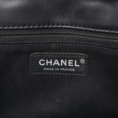 Chanel Calfskin Quilted Double Stitch Hamptons Clutch with Chain Black 6 of 11