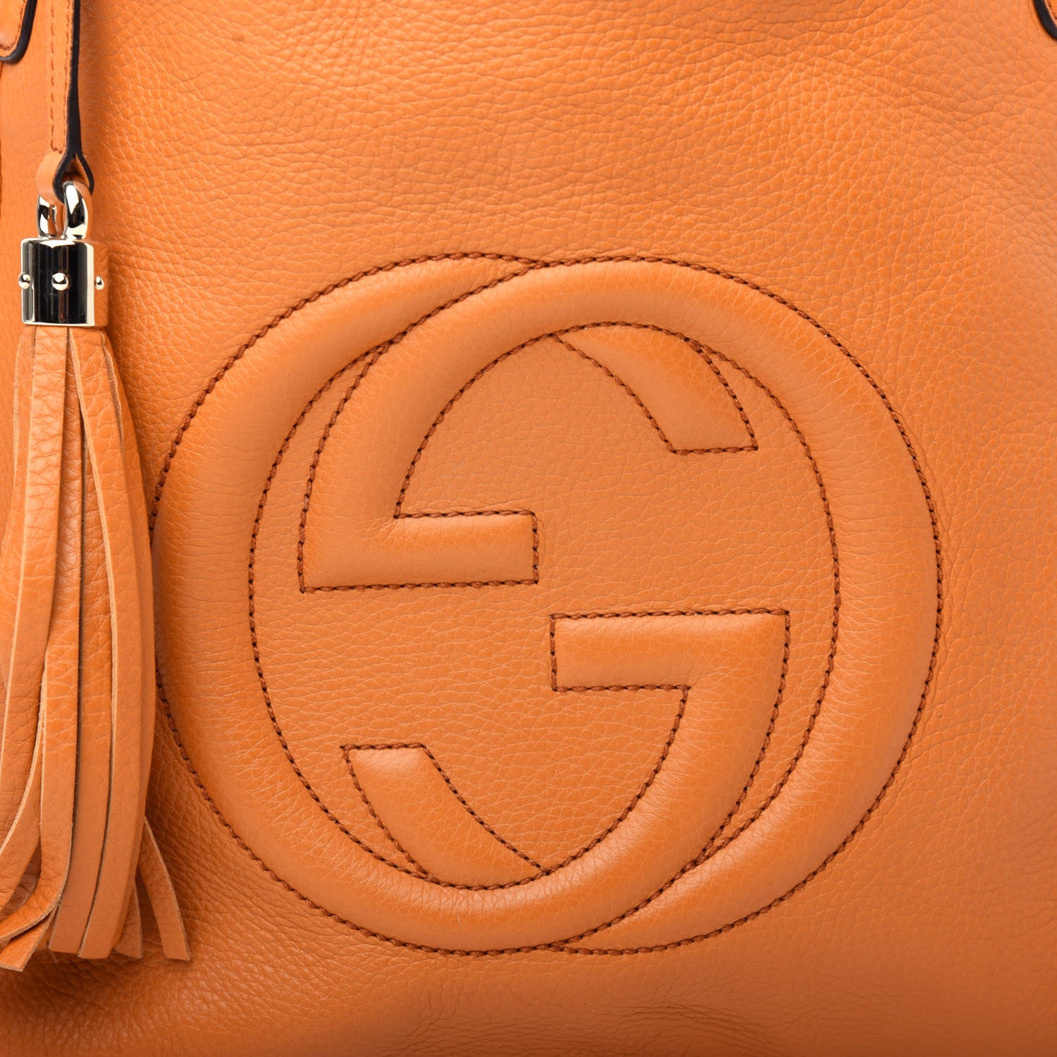 Gucci Pebbled Calfskin Medium Soho Shoulder Bag Curcuma 10 of 10