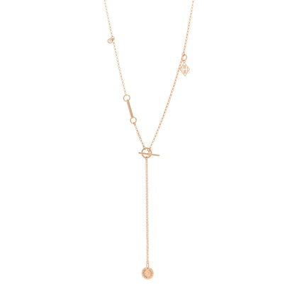 Hermes 18K Rose Gold Diamond Gambade Necklace 1 of 6