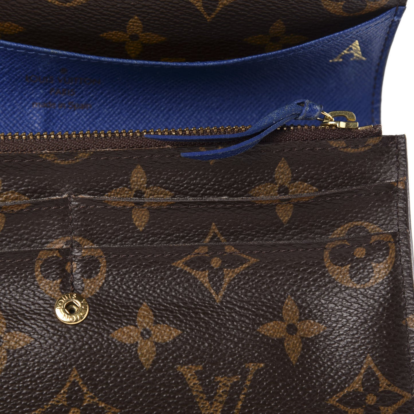 Monogram Emilie Wallet Blue
