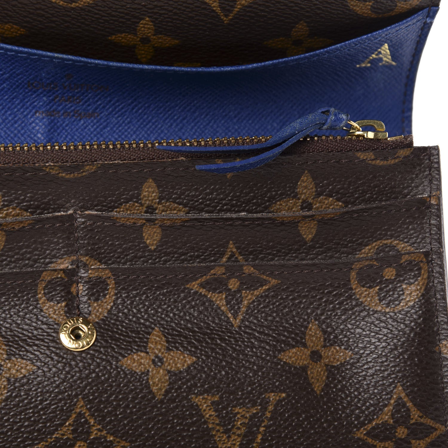 Louis Vuitton Monogram Emilie Wallet Blue 8 of 10