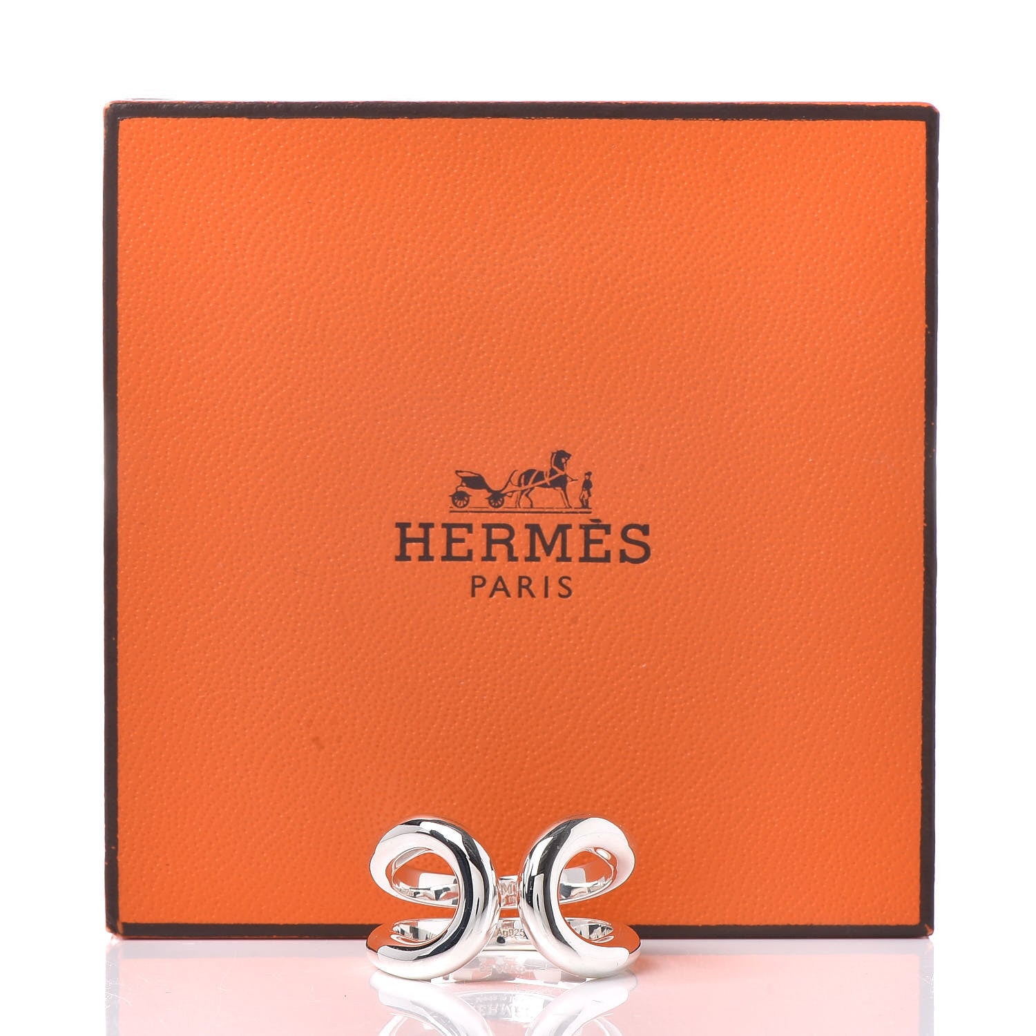 Hermes Sterling Silver Small Lima Ring 53 6.25 5 of 5