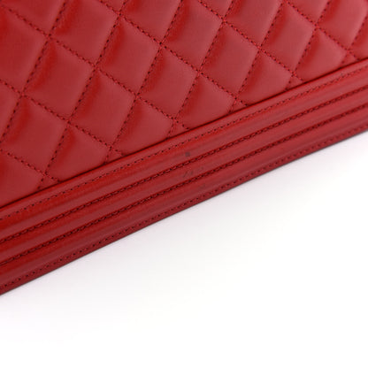 Chanel Lambskin Quilted Medium Boy Flap Red 13 of 15