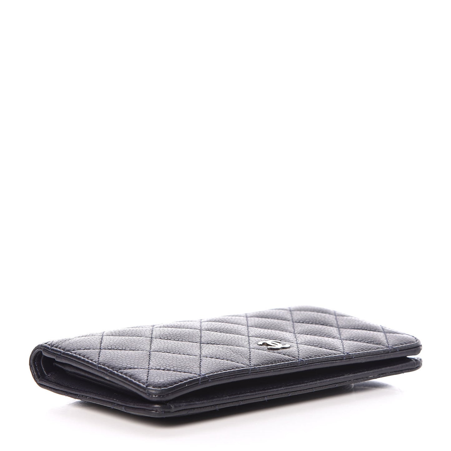 Caviar Quilted Yen Wallet Dark Blue