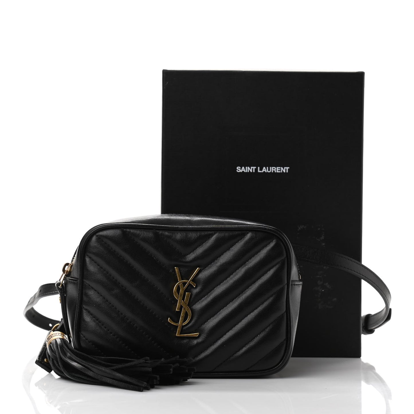 Calfskin Matelasse Monogram Lou Belt Bag Black