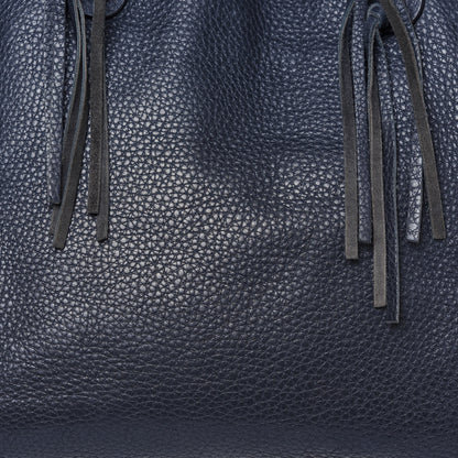 Valentino Garavani Grained Calfskin Rockstud C-Rockee Fringe Tote Deep Blue 12 of 17
