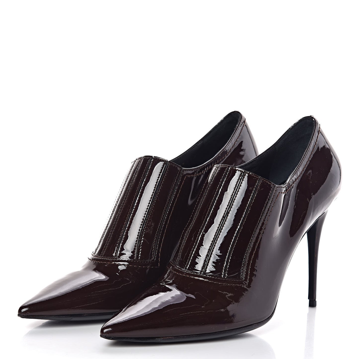 Patent Pointed Toe Ankle Boots 38 Rubin