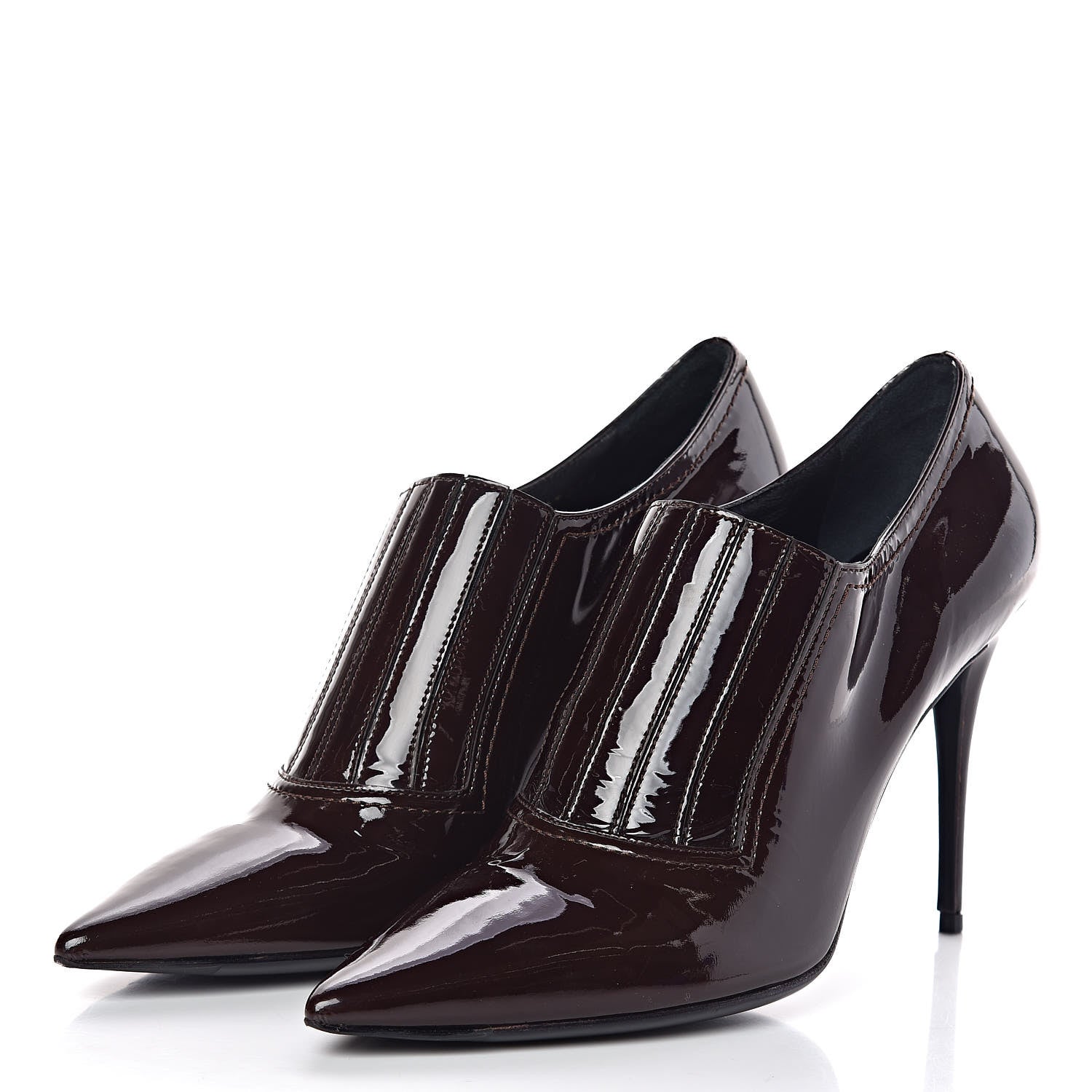 Valentino Garavani Patent Pointed Toe Ankle Boots 38 Rubin 3 of 7