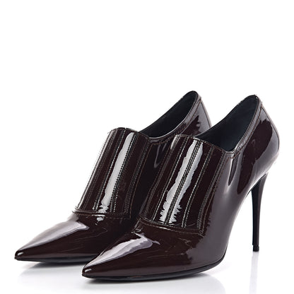 Valentino Garavani Patent Pointed Toe Ankle Boots 38 Rubin 3 of 7