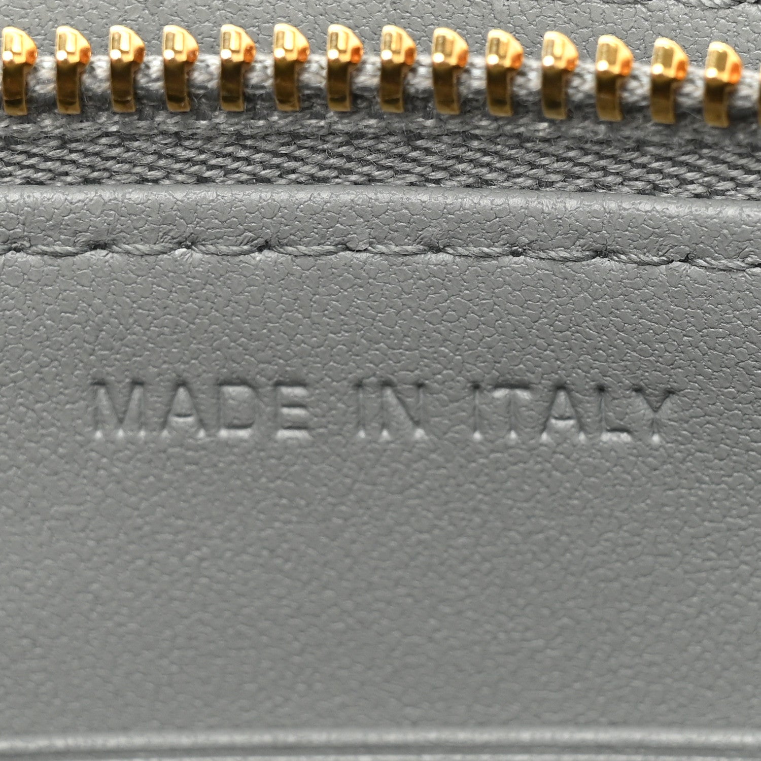 Christian Dior Calfskin Cannage Caro Zipped Pouch With Chain Grey 9 of 12