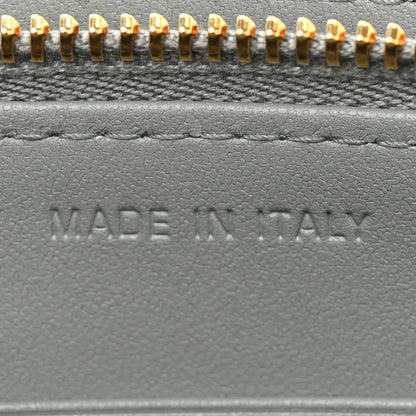 Christian Dior Calfskin Cannage Caro Zipped Pouch With Chain Grey 9 of 12
